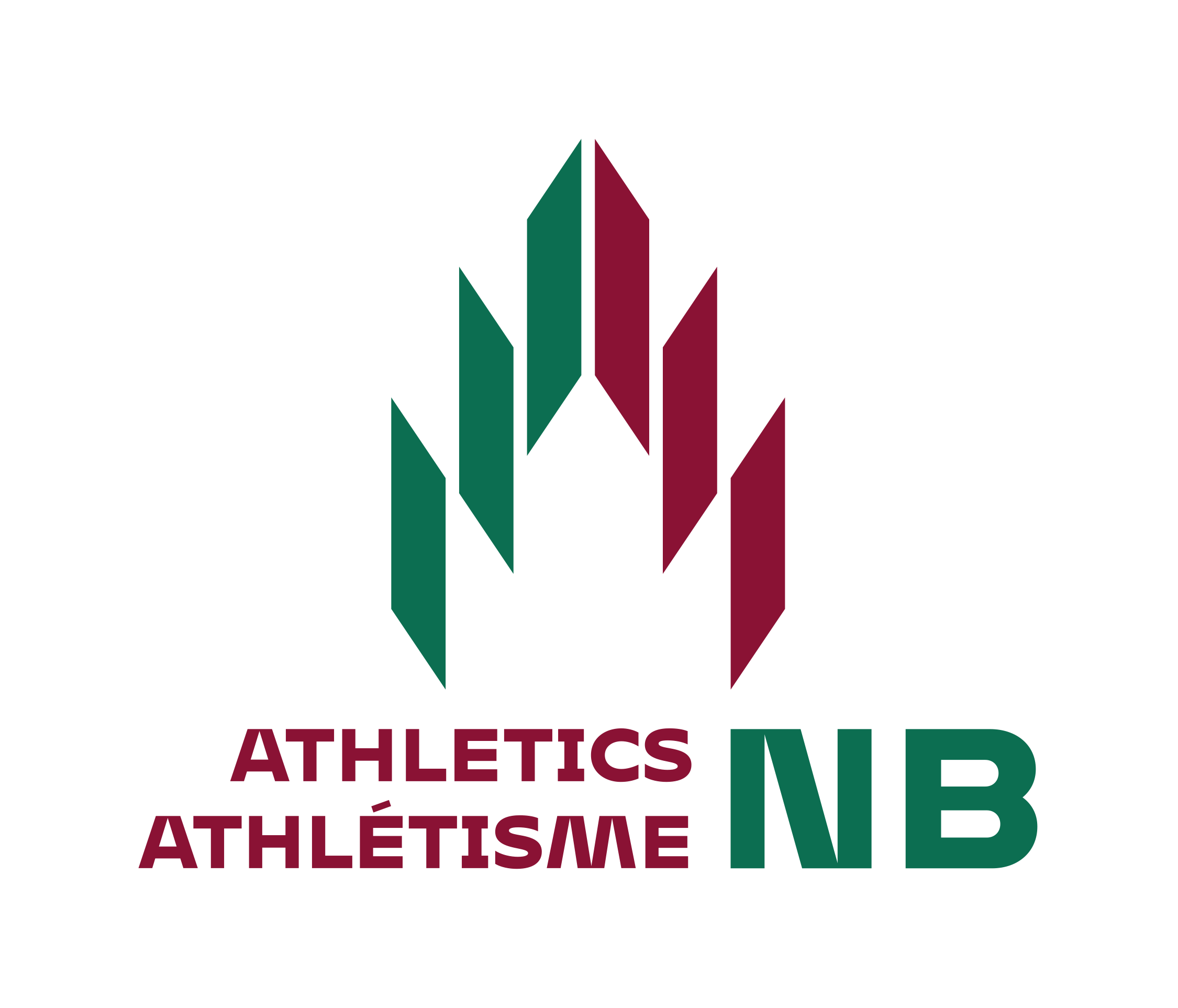 Athletics New Brunswick logo in red and green.